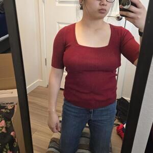 Precision Women's Red and Burgundy Blous